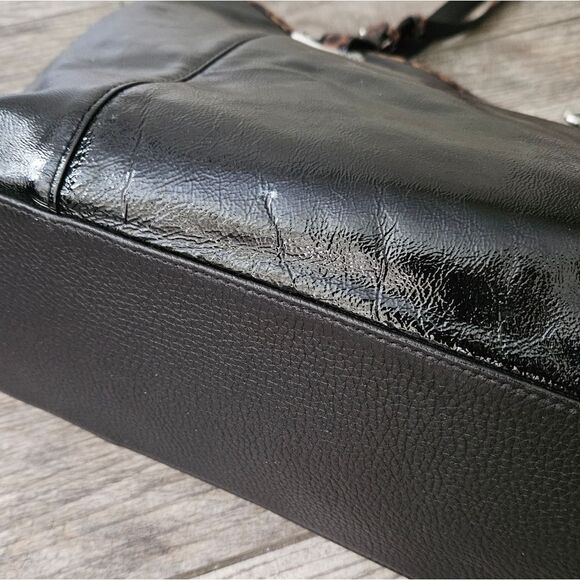 Brighton Patent Leather Leopard Print Tote Bag - Picture 12 of 16